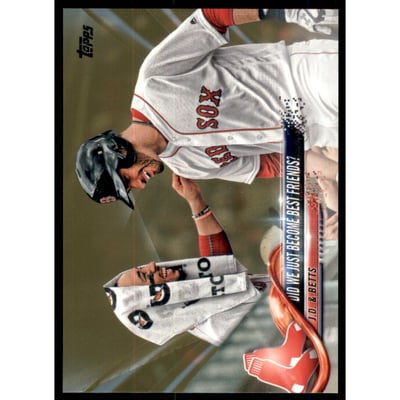 2018 Topps Update Gold #US69 Did We Just Become Best Friends/J.D. Martinez/Mookie Betts