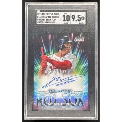 2020 Topps Stadium Club Chrome Beam Team #BTA-RD Rafael Devers Auto /15 SGC 9.5