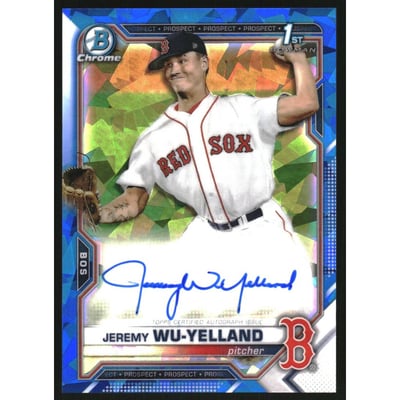 2021 Bowman Chrome Sapphire Prospect Autographs #BSPAJW Jeremy Wu-Yelland