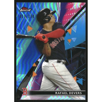 2021 Finest Purple and Aqua Vapor Refractors #44 Rafael Devers