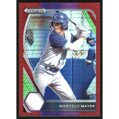 2021 Panini Prizm Draft Picks Prizms Red and Purple Hyper #4 Marcelo Mayer