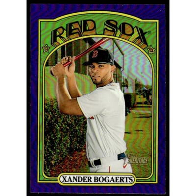 2021 Topps Heritage Chrome Purple Refractors #700 Xander Bogaerts