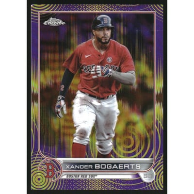 2022 Topps Chrome Sonic Purple Yellow Sonic Refractors #55 Xander Bogaerts