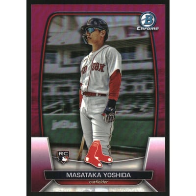 2023 Bowman Chrome Fuchsia Refractors #75 Masataka Yoshida