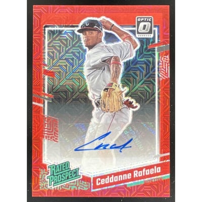 2023 Donruss Optic Rated Prospects Red Mojo #RPS-CR Ceddanne Rafaela Auto /49