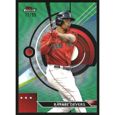 2023 Finest Green Refractors #27 Rafael Devers