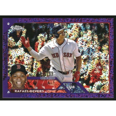 2023 Topps Chrome Purple Speckle Refractors #206 Rafael Devers