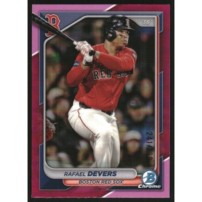 2024 Bowman Chrome Fuchsia Refractors #58 Rafael Devers