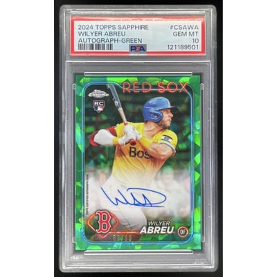 2024 Topps Chrome Sapphire Chrome Green #CSA-WA Wilyer Abreu RC Auto /99 PSA 10