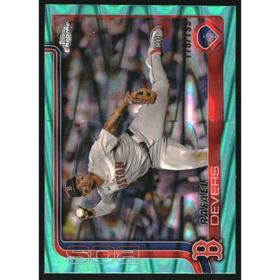2025 Topps Chrome Aqua RayWave Refractors #127 Rafael Devers