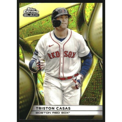 2025 Topps Chrome Black Gold Mini-Diamond Refractors #110 Triston Casas