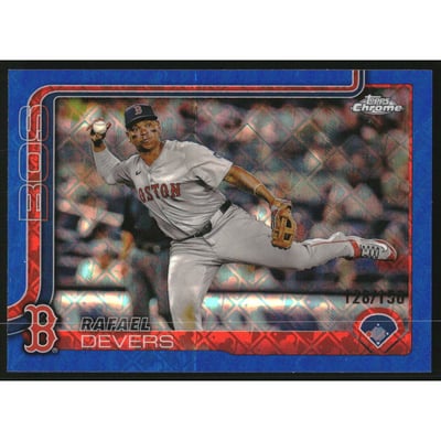 2025 Topps Chrome Logofractor Blue Refractors #127 Rafael Devers