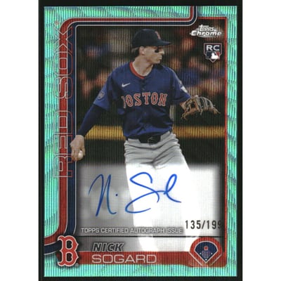 2025 Topps Chrome Rookie Autographs Aqua Wave Refractors #RANSO Nick Sogard