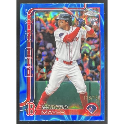 2025 Topps Chrome Update Blue Lava Refractor #USC9 Marcelo Mayer RC /150