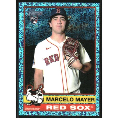2025 Topps Heritage Chrome Light Blue Sparkle Refractors #688 Marcelo Mayer