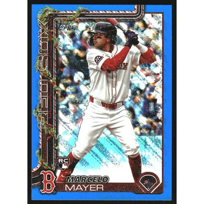 2025 Topps Holiday Metallic Blue Glitter #H35 Marcelo Mayer