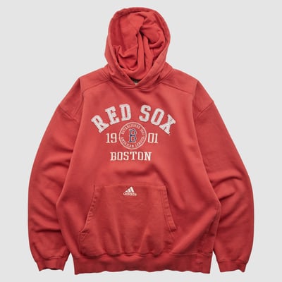 Boston Red Sox Adidas 2000s Hooded Pullover Sweatshirt - Red - L by Fanatics Real Vintage