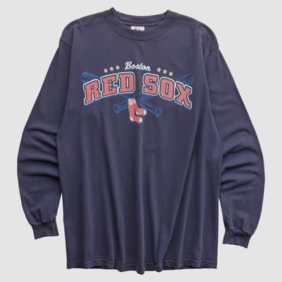 Boston Red Sox Majestic 2000s Long Sleeve T-shirt - Navy - M by Fanatics Real Vintage