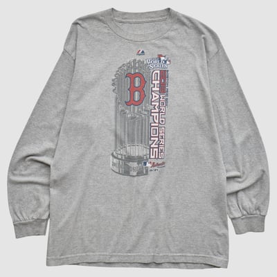Boston Red Sox Majestic 2013 Long Sleeve T-shirt - Heather Gray - L by Fanatics Real Vintage