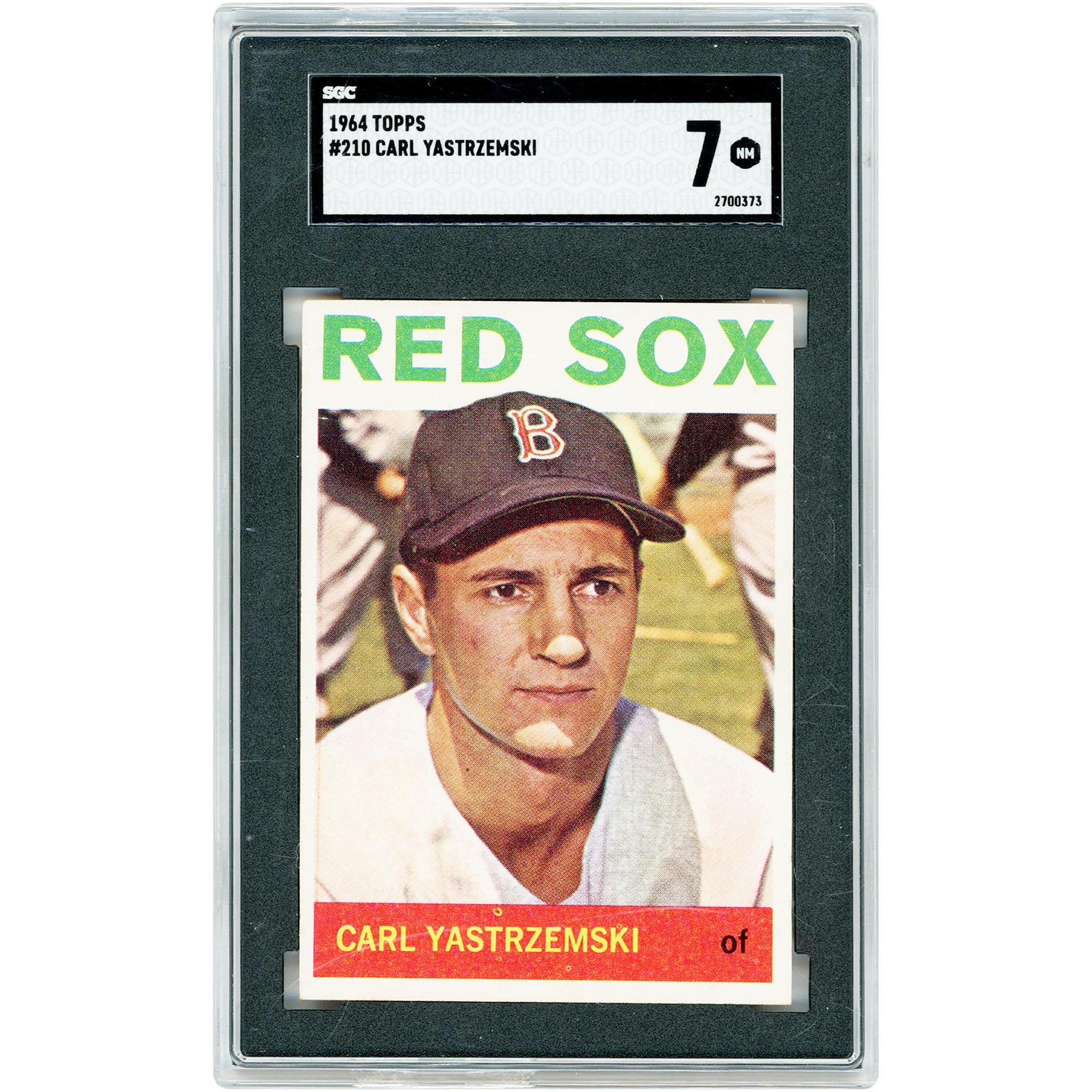 Carte de Carl Yastrzemski, Red Sox de Boston, 1964 Topps n° 210, authentifiée par SGC (7 cartes).