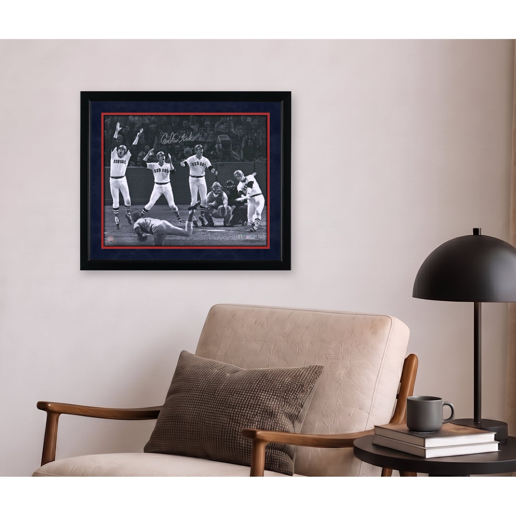 Carlton Fisk Boston Red Sox Autographed 16" x 20" 1975 World Series Home Run Black & White Photograph