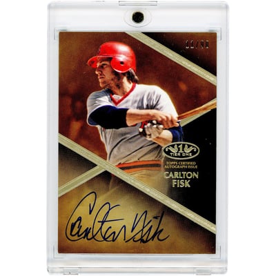 Carlton Fisk Boston Red Sox Autographed 2019 Topps Tier One #T1A-CF #11/90 Card