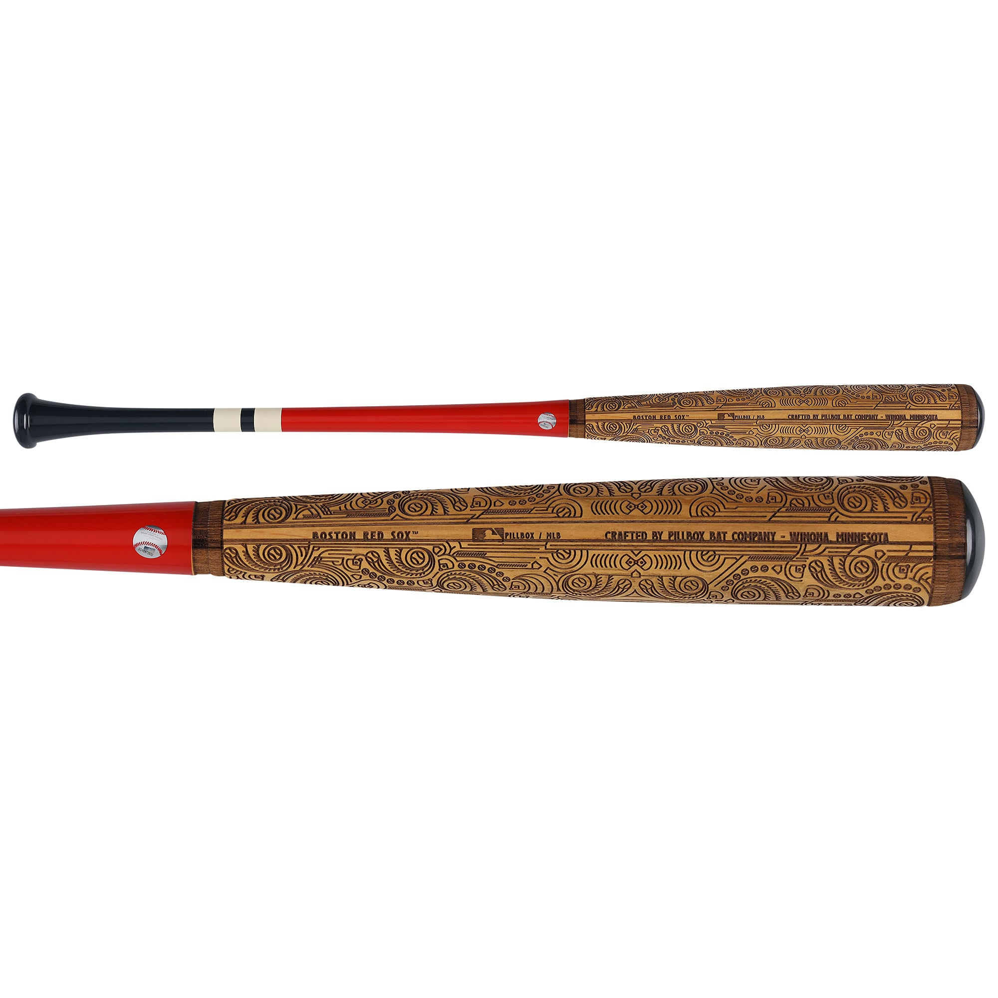 Bâton de baseball autographié par Carlton Fisk (Red Sox de Boston), série Pillbox Bat Company Mural, avec inscription « 72 AL ROY