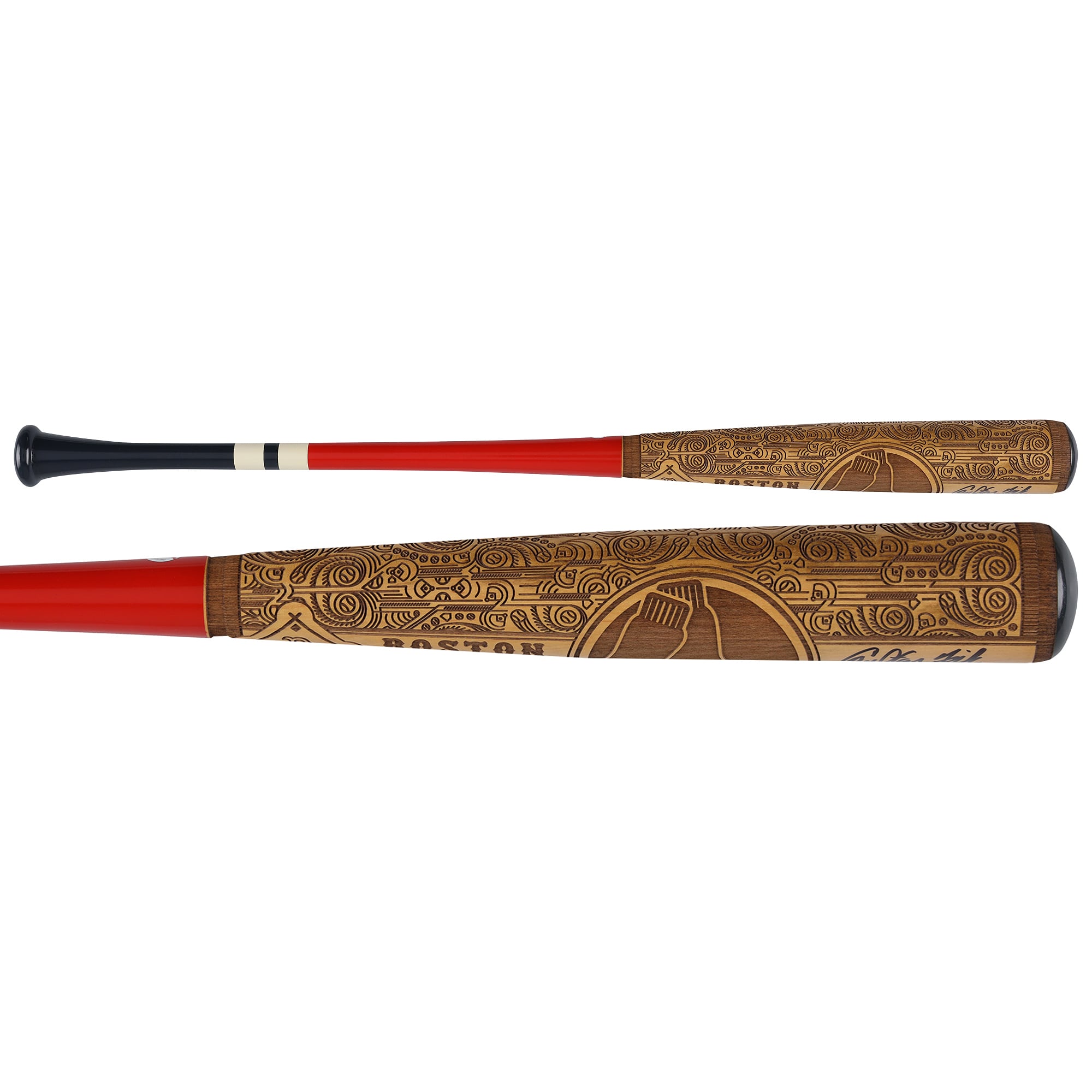 Bâton de baseball autographié par Carlton Fisk (Red Sox de Boston), série Pillbox Bat Company Mural, avec inscription « 72 AL ROY