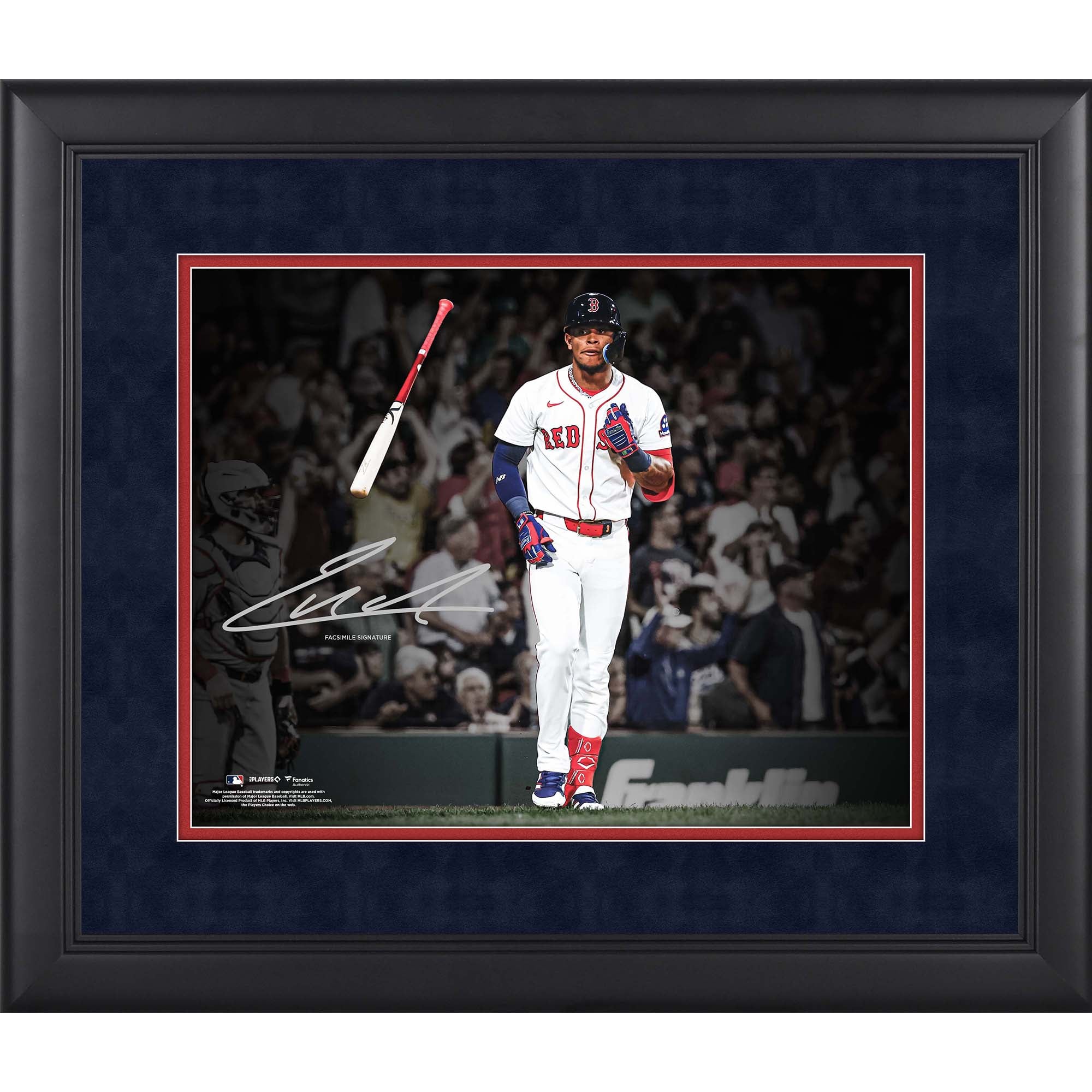 Photo encadrée 11 x 14 pouces de Ceddanne Rafaela, joueuse des Red Sox de Boston, avec signature fac-similé.