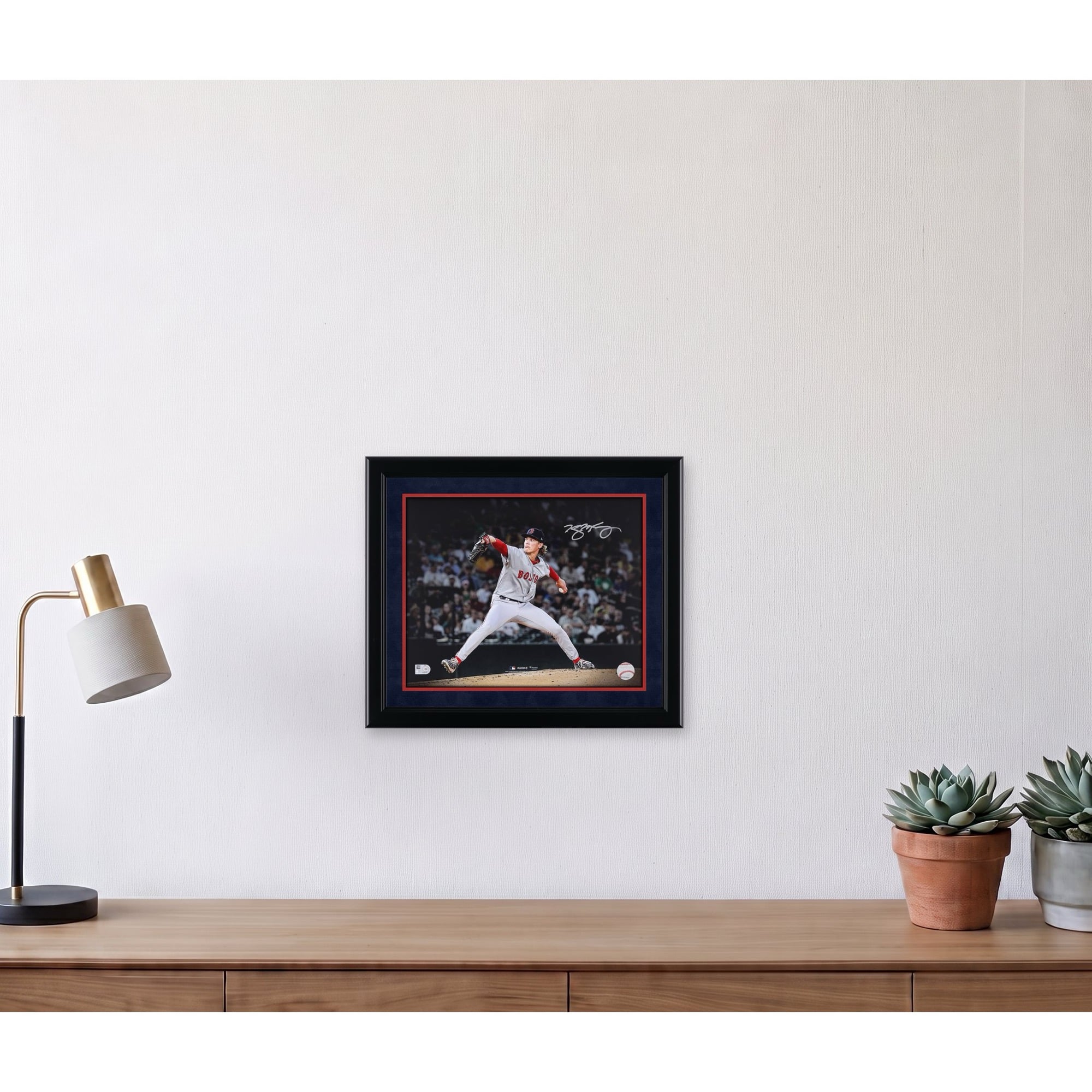 Connelly Early Boston Red Sox Autographed 11" x 14" Pitching in MLB Debut Photograph