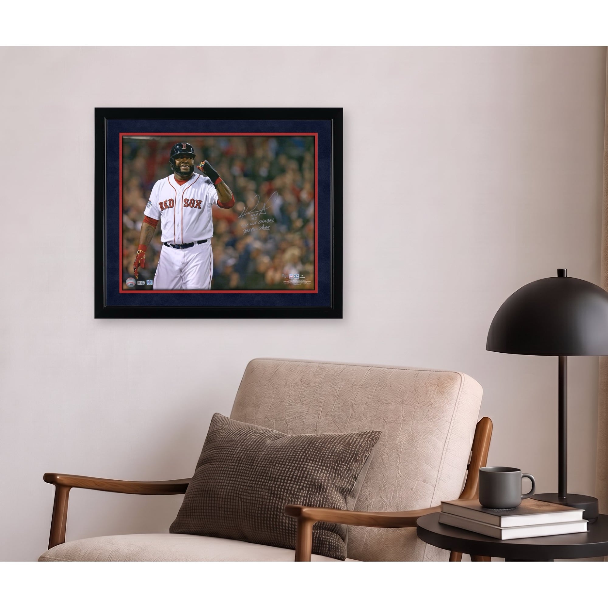 David Ortiz Boston Red Sox Autographed 16" x 20" Fist Pump Photograph with Multiple Inscriptions - Limited Edition of 34