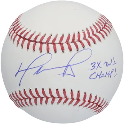 David Ortiz Boston Red Sox Autographed Fanatics Authentic Baseball with "3X WS Champs" Inscription 