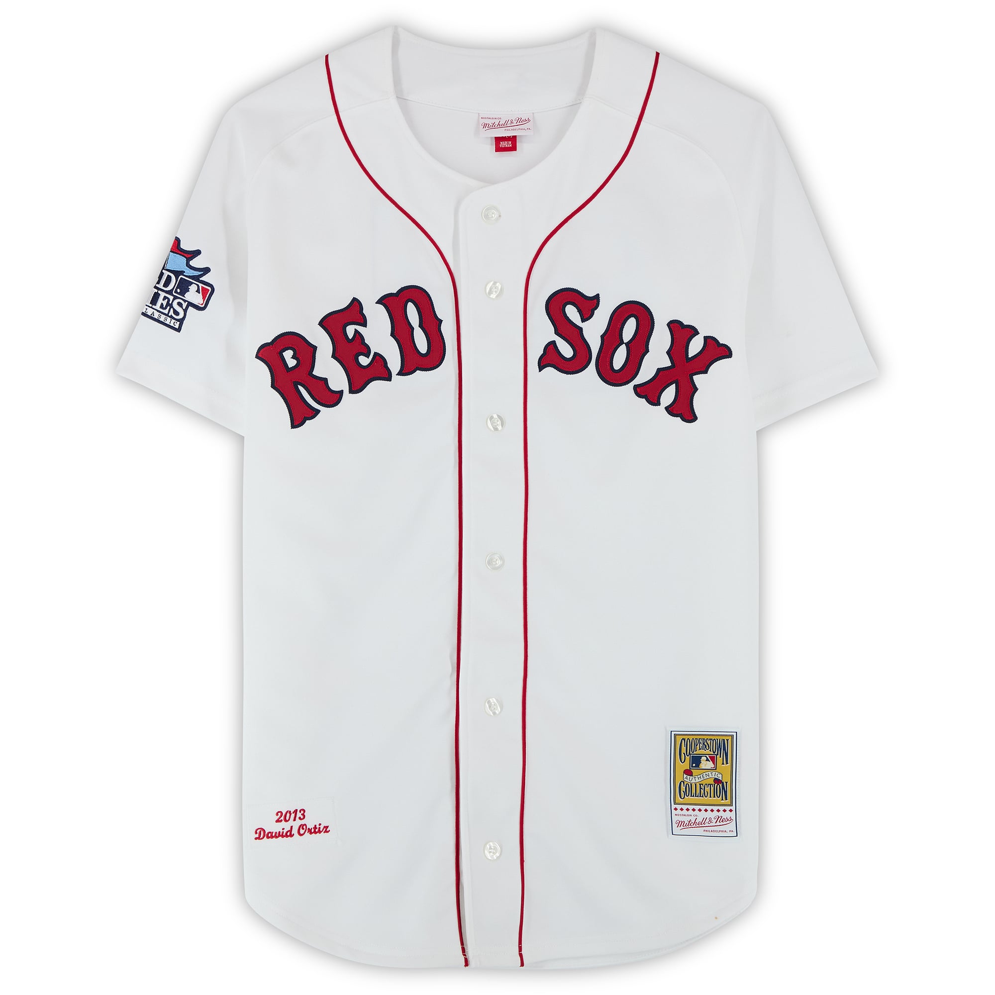 David Ortiz Boston Red Sox Autographed White Mitchell & Ness 2013 Authentic Jersey