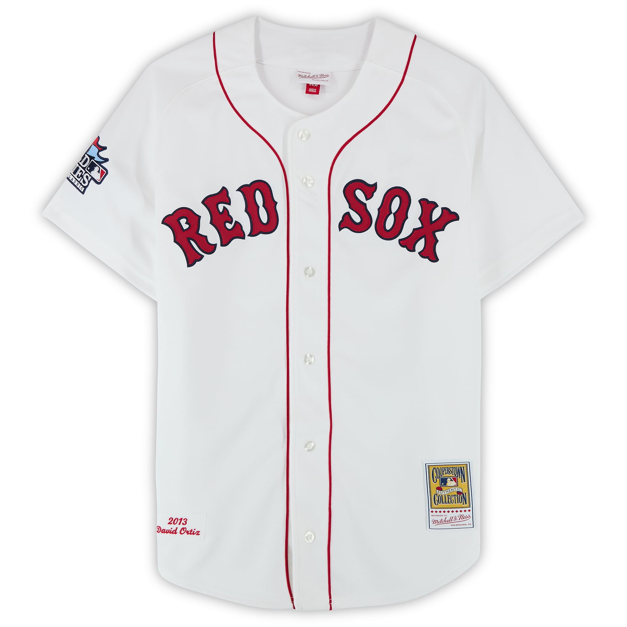 David Ortiz Boston Red Sox Autographed White Mitchell & Ness 2013 Authentic Jersey with "HOF 22" Inscription