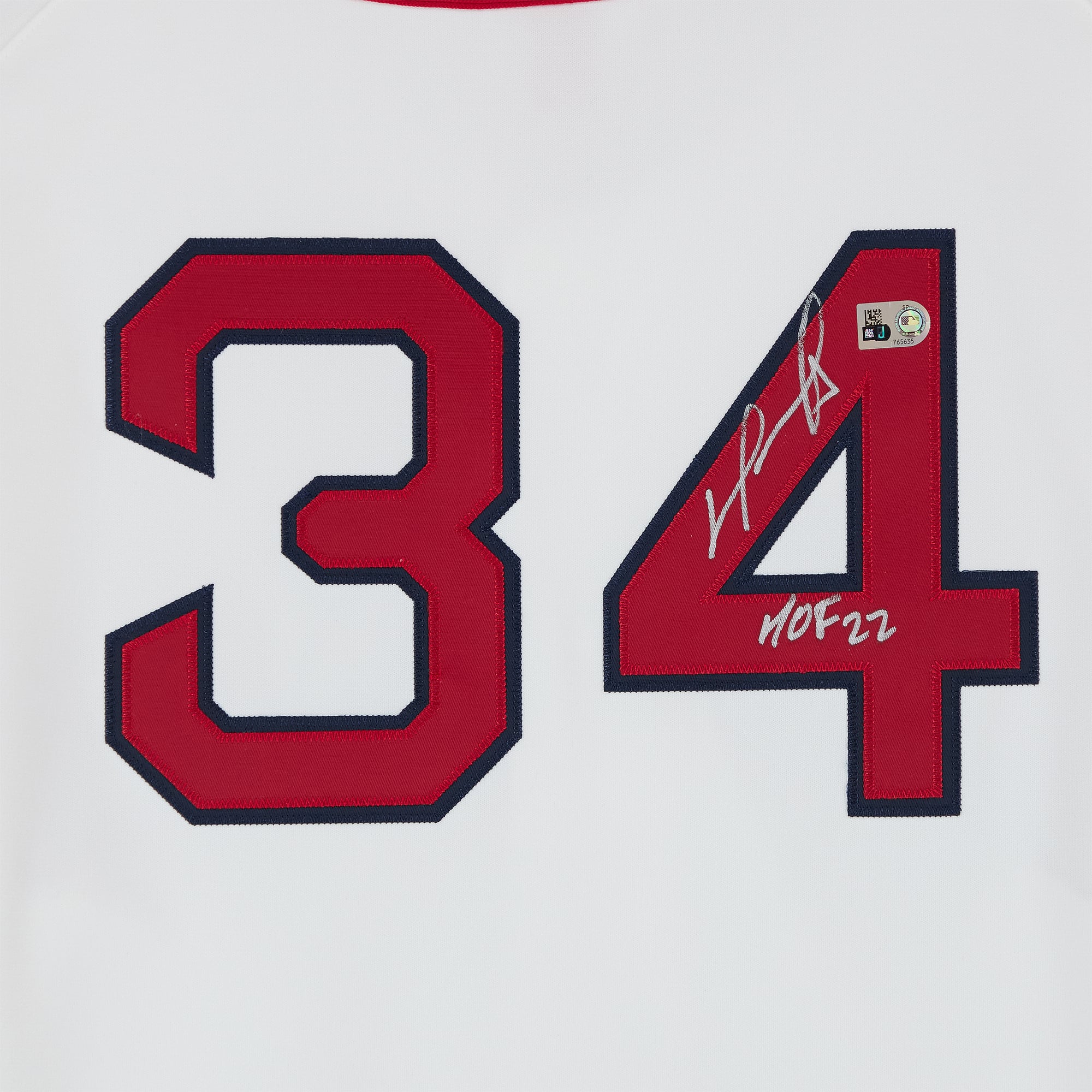 David Ortiz Boston Red Sox Autographed White Mitchell & Ness 2013 Authentic Jersey with "HOF 22" Inscription