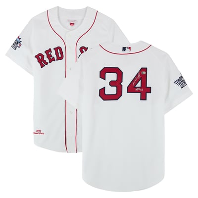 David Ortiz Boston Red Sox Autographed Fanatics Authentic White Mitchell & Ness 2013 Authentic Jersey with "HOF 22" Inscription 