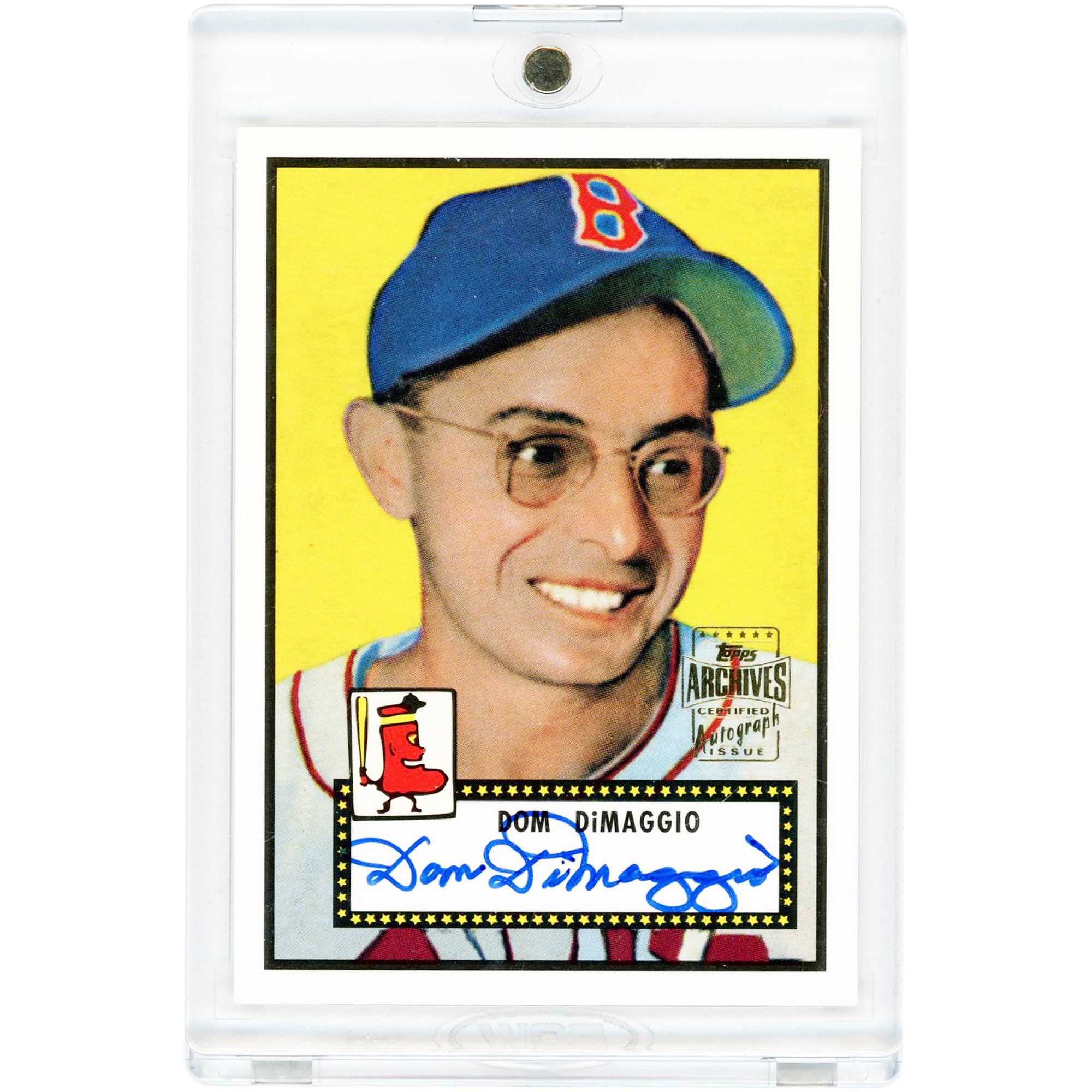 Carte autographiée Dom DiMaggio des Red Sox de Boston, collection Topps Archives 2001, design Topps 1952, n° 22