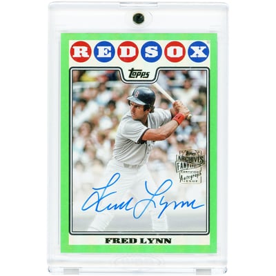 Fred Lynn Boston Red Sox Autographed 2023 Topps Archives Fan Favorites Green Foil #08FF-FL #50/99 Card