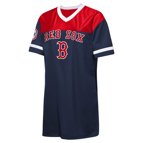red sox jersey dress Girls Youth Outerstuff Navy Boston Big League Cheer V-Neck T-Shirt red sox jerseys 2025