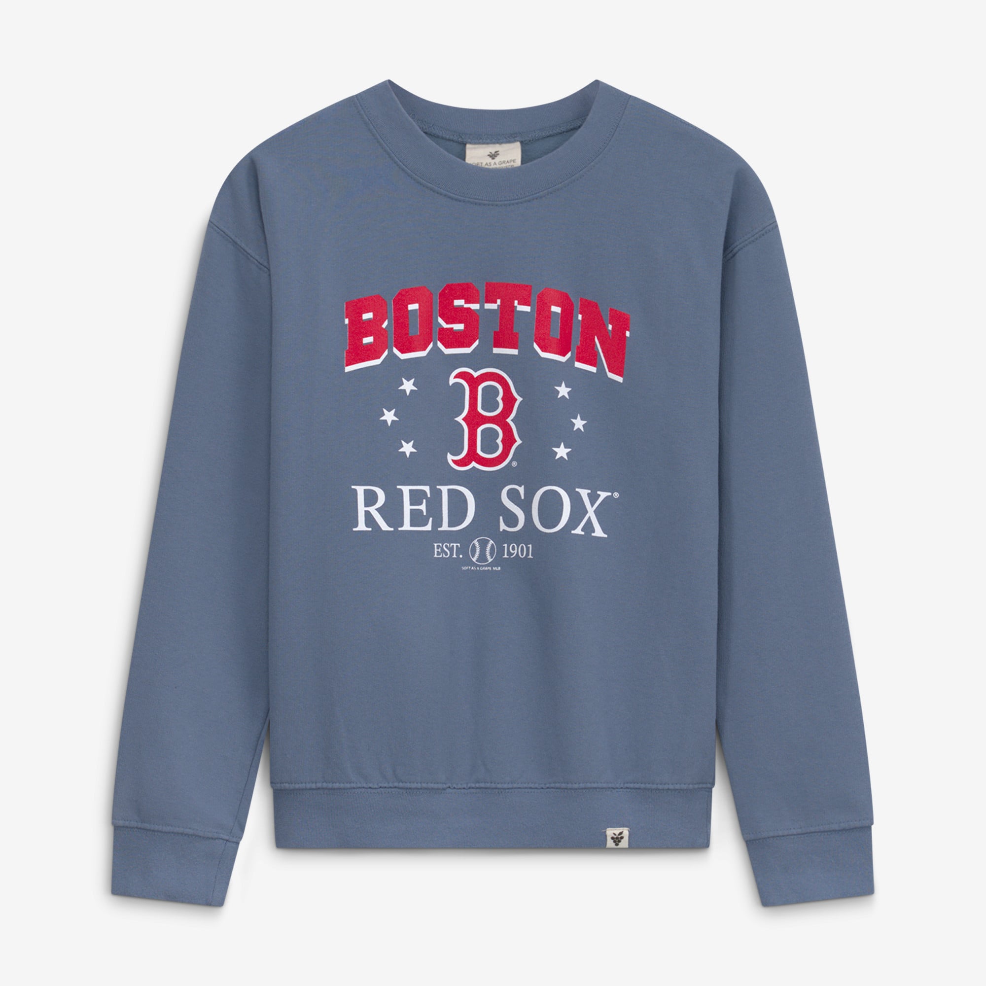 Girls Youth Soft as a Grape Navy Boston Red Sox Pigment Dyed Sweatshirt