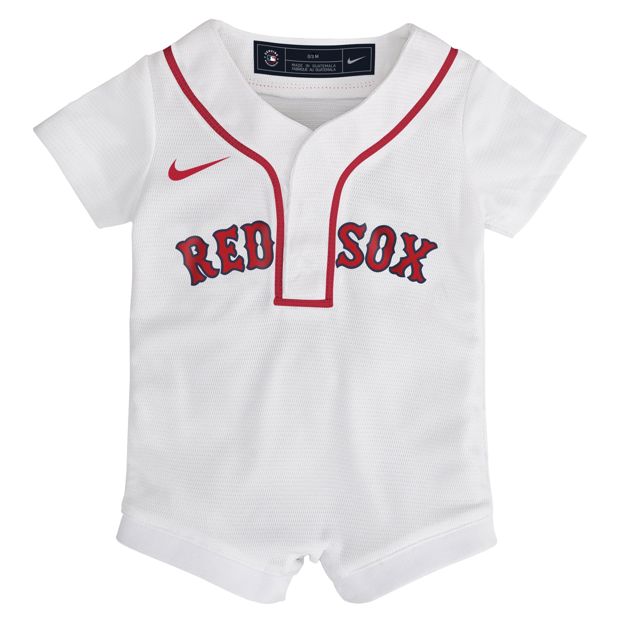 Infant Nike White Boston Red Sox Home Replica Romper Jersey