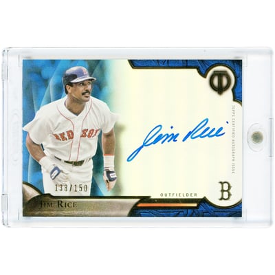 Jim Rice Boston Red Sox Autographed 2016 Topps Tribute Blue #TA-JRI #138/150 Card