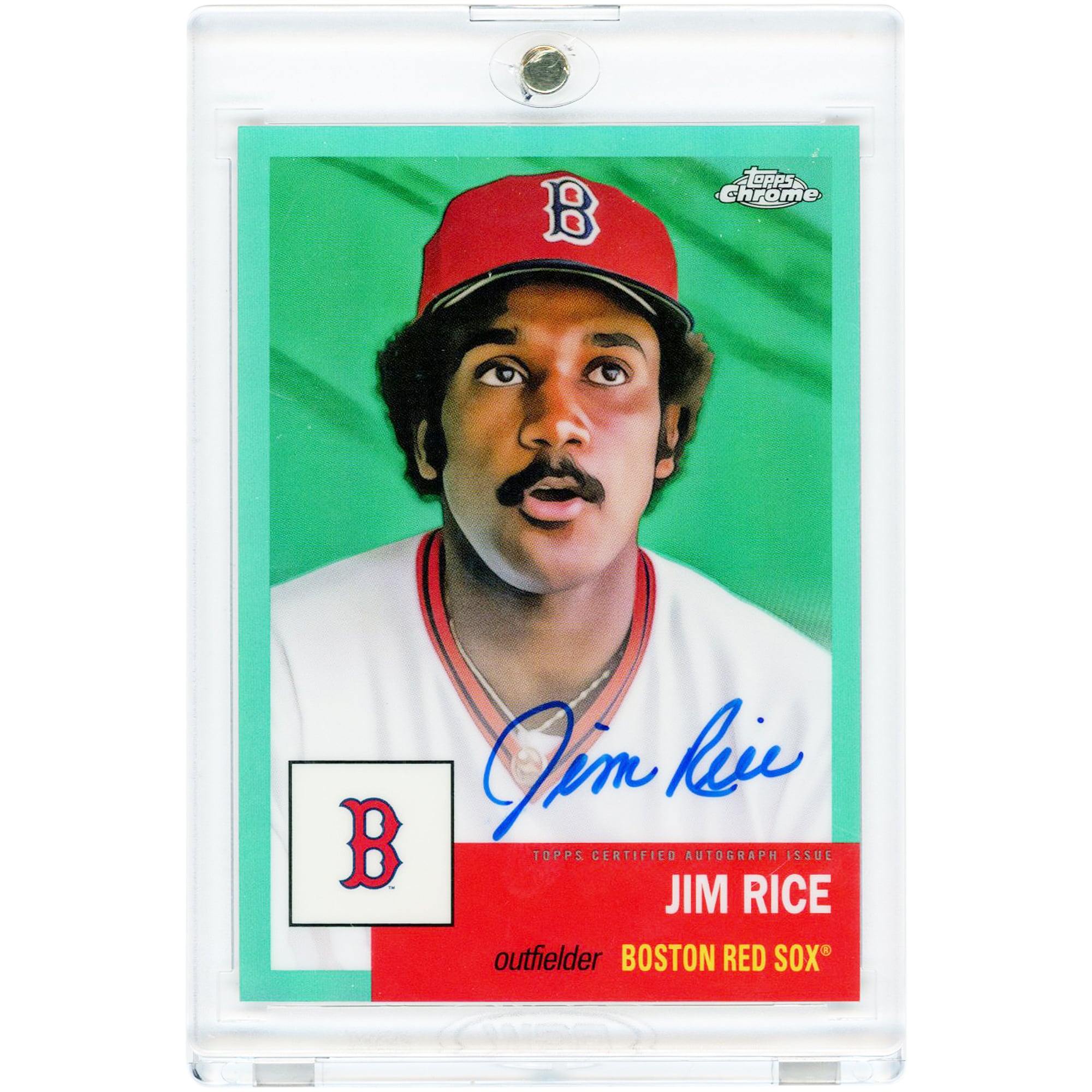 Jim Rice Boston Red Sox Autographed 2022 Topps Chrome Platinum Teal Refractor #CPA-JRI #6/150 Card