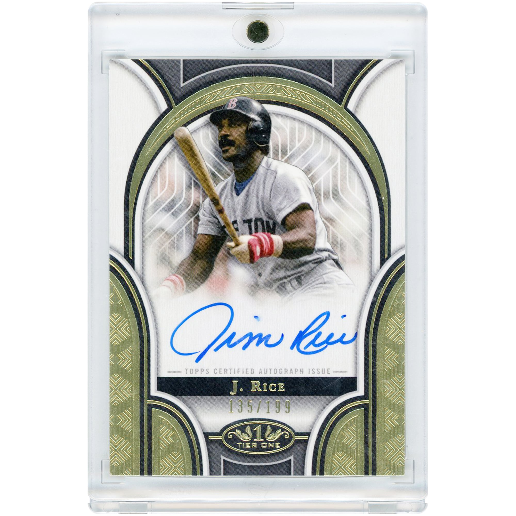 Carte autographiée de Jim Rice (Red Sox de Boston) 2023 Topps Tier One #PPA-JR #135/199