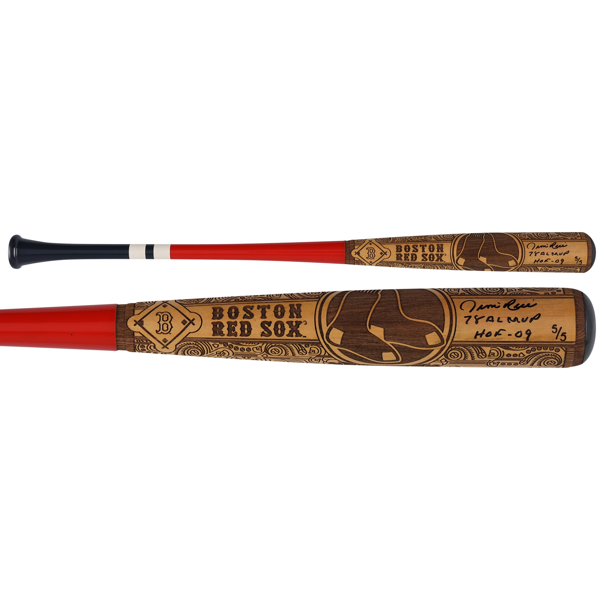 Bâton de baseball autographié par Jim Rice (Red Sox de Boston), série Pillbox Bat Company, avec inscriptions multiples - Édition limitée n° 5/5