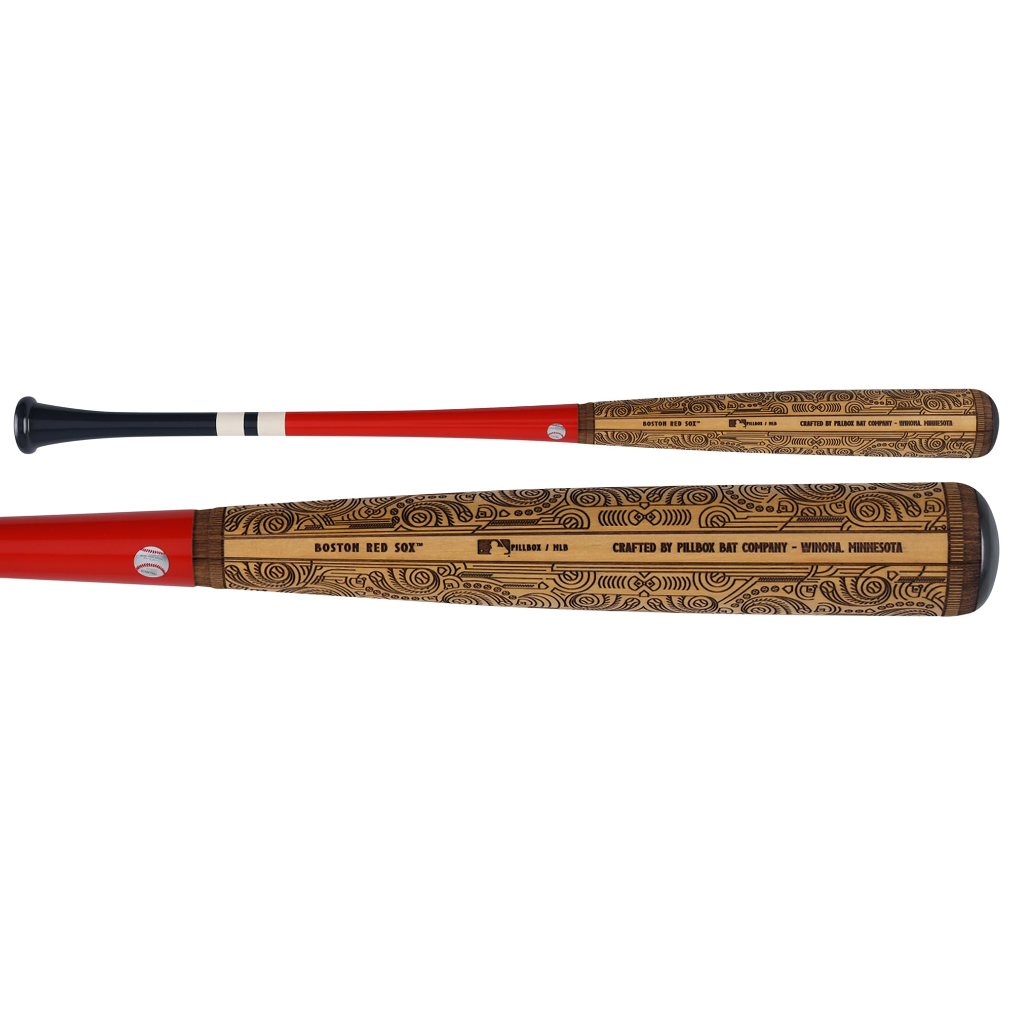 Bâton de baseball Pillbox Bat Company Mural Series autographié par Jim Rice (Red Sox de Boston) avec inscriptions multiples - Édition limitée à 5 exemplaires