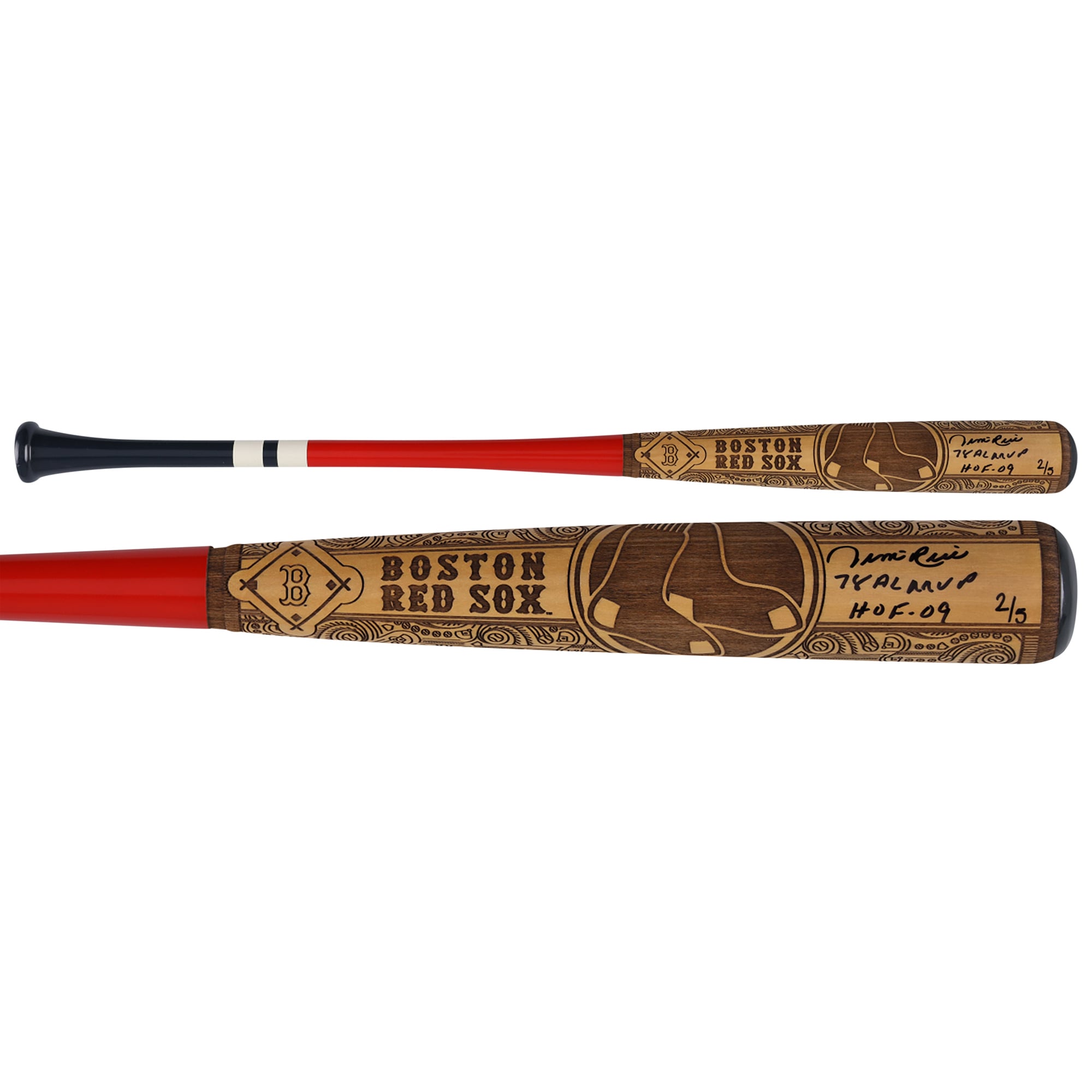 Bâton de baseball Pillbox Bat Company Mural Series autographié par Jim Rice (Red Sox de Boston) avec inscriptions multiples - Édition limitée à 5 exemplaires