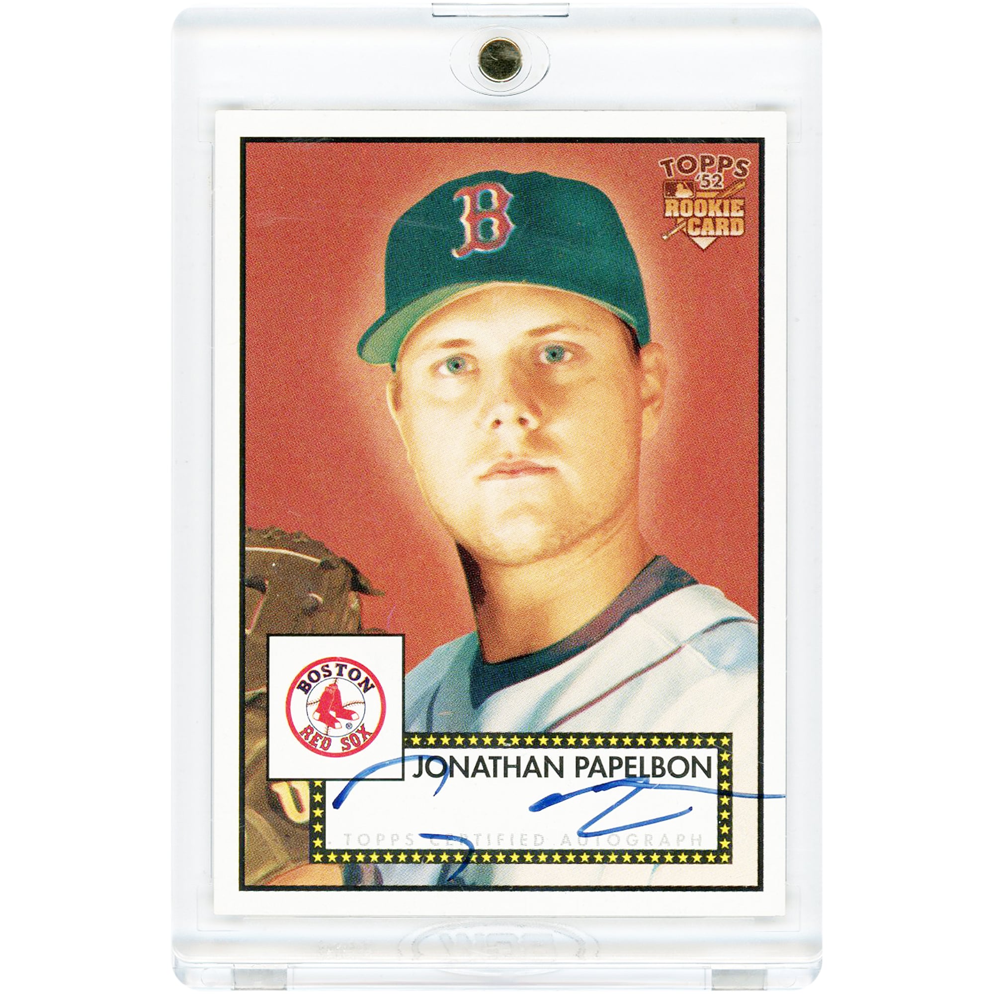 Carte de recrue autographiée de Jonathan Papelbon (Red Sox de Boston), collection Topps 1952 Design Rookies Signatures, n° 52S-JP, 2005