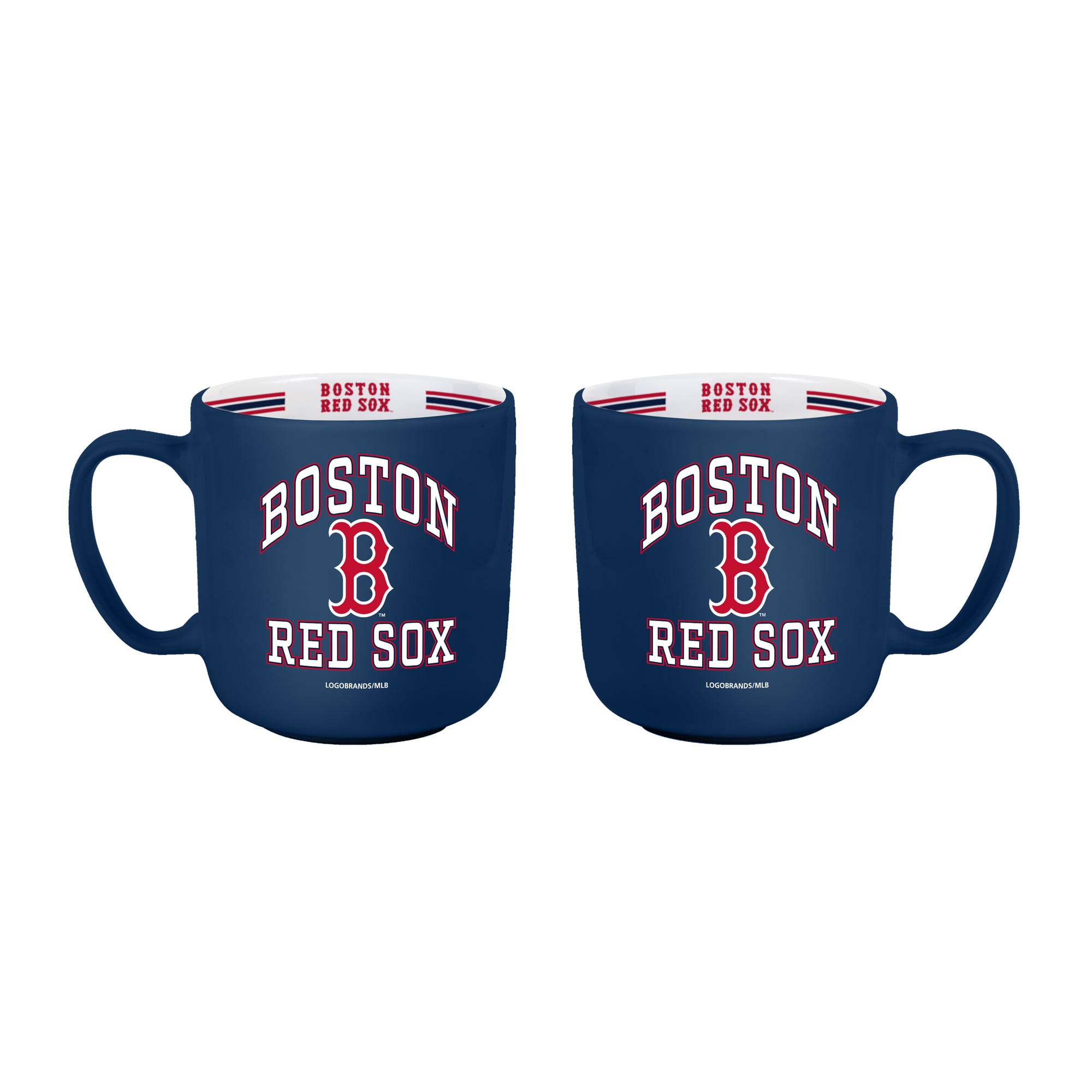 Ensemble de deux tasses rayées de 44 cl (15 oz) Logo Brands Boston Red Sox