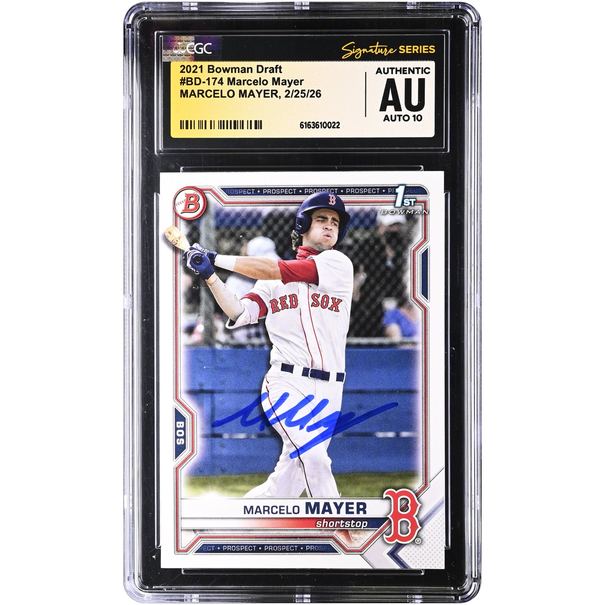 Carte autographiée par Marcelo Mayer des Red Sox de Boston, repêchage Bowman 2021, numéro BD-174